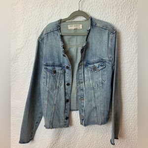 Lucky remade denim trucker jean jacket distressed size med excellent condition